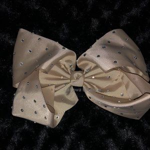 Light Brown 8" Rhinestone Boutique Bow    5B1740  Handmade NWT Boutique